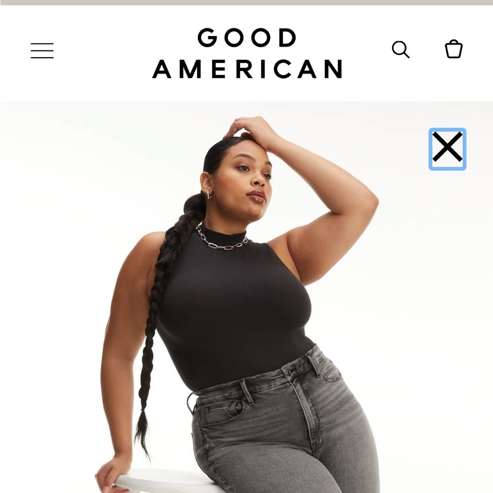 Good American SEAMLESS MOCK NECK BODYSUIT